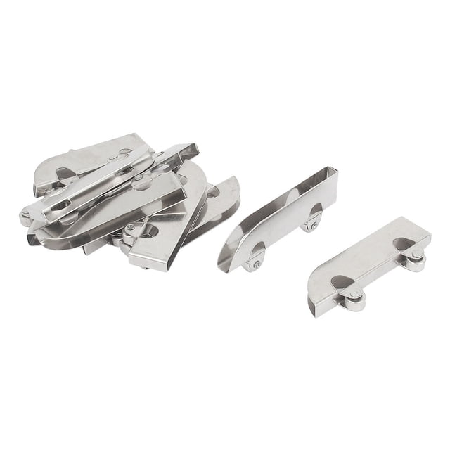 Unique Bargains Serre-Tête pour Porte Coulissante en Verre, Roue en Acier Inoxydable, 10 Pcs