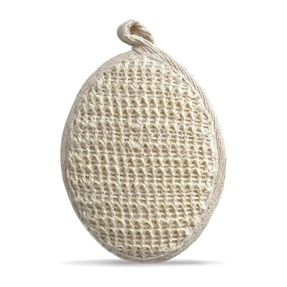 Rusabl Ramie Bath Loofah for Body Deep Cleansing and Scrubbing (Pack of 1, Oval) Reusable Exfoliating Scrub Sponge, Made of Natural Fibre, Scrubber for Unisex, Cleanses and Gently Exfoliates Skin