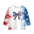thumbnail image 5 of Mlqidk Girls 3/4 Sleeve T Shirts Kids 4th Of July American Flag T-Shirt Independence Day Tee Tops Casual Red White and Blue Tees Kids Dark Blue 4-5Y, 5 of 5