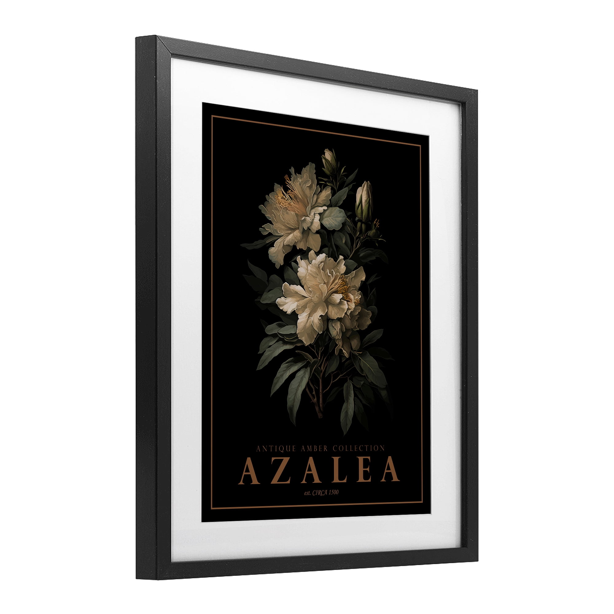 Stupell Industries Antique Azalea Bushel Black Framed Print Under Glass, design by Christopher Giampietro