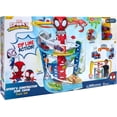 thumbnail image 4 of Marvel Spidey and His Amazing Friends Construction Zone Chaos Playset – 2 Ft Dual Race Track with Zip Line, Multi-Level Play Areas & Vehicles, Spider-Man Action Playset Toy, Gift for Kids Ages 3+, 4 of 5