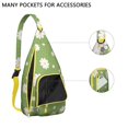 thumbnail image 2 of Daisy Sling Backpack for Women & Men, Waterproof Crossbody Chest Bag & Daypack, Boho Floral Vintage Design, Lightweight Hiking Travel Running Backpack, 2 of 4