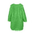 thumbnail image 6 of XPMWRP Women's Faux Fur Plus Size Long Coats Open Front Long Sleeve Solid Color Casual Jacket Winter Warm Fleece Cardigan Coats Green XXXL, 6 of 8