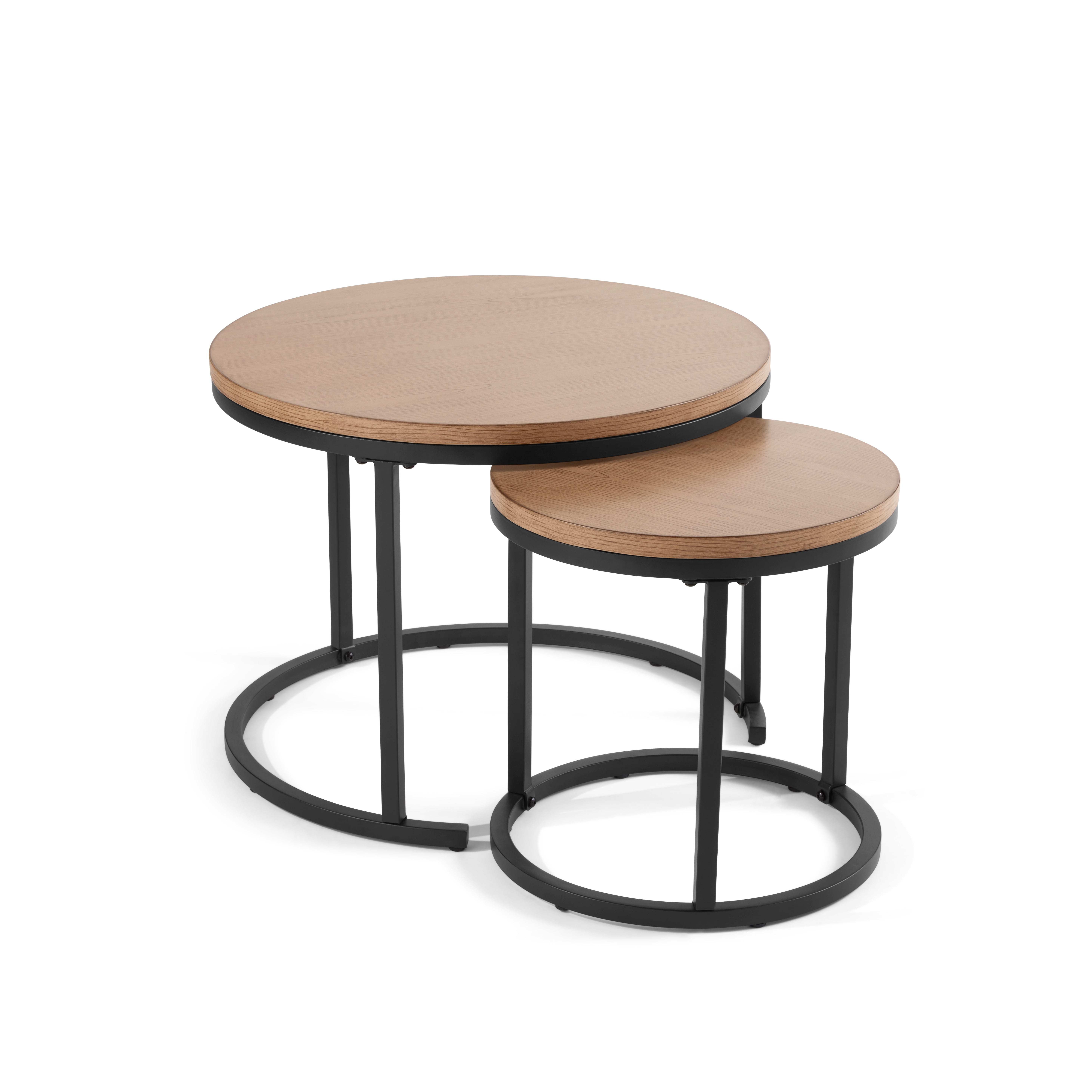 Better Homes & Gardens Marlow Outdoor 2pk Patio Nesting Tables, Black
