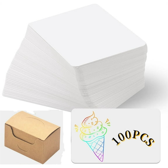 White Card Stock,Thick Message Card,Business Gift Card,Note Cards,Unruled Study Cards,Blank Card Paper,for Home School Office (3.5*2Inch)