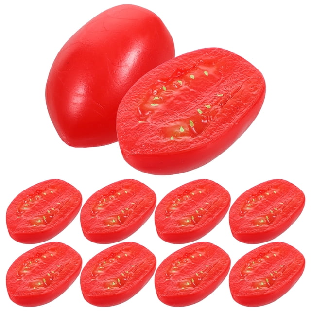 GAXIRE 10 tomates cherry artificiales, tomates cherry artificiales, simulación de vegetales falsos para exhibición de alimentos, modelo decorativo.