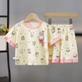 thumbnail image 2 of KPOPLK Toddler Baby Girls Clothes Shirt Tops +Pants Outfit 2 PCS Set Summer Casual Cotton Outfit witth Pocket 12 Months-6T(3-4 Years,Beige), 2 of 5
