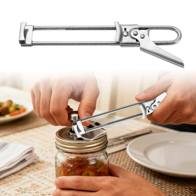 Compact Manual Can Opener Ergonomic Kitchen Gadget Effortlessly Opens Jars Cans Lids For Daily Home Use