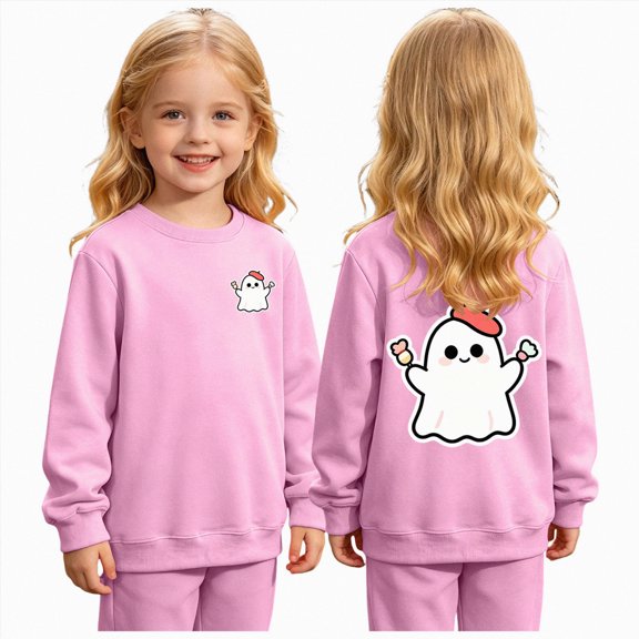 Leey-World Girls Halloween Crewneck Sweatshirts Girls Funny Halloween Print Festival Pullover Sweatshirt Long Sleeve Fall Clothes