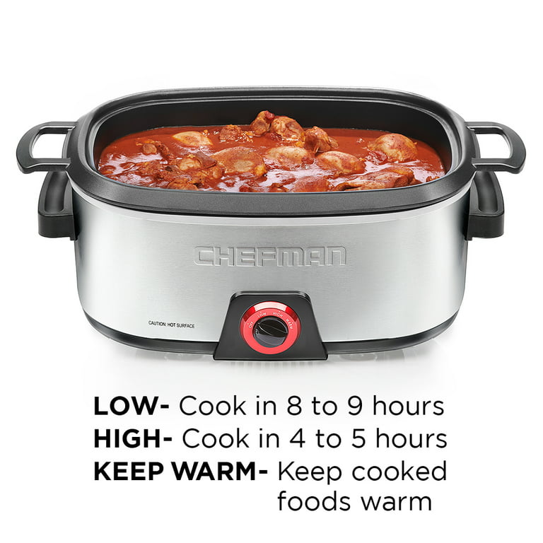 Chefman 6-Quart Slow Cooker, Stovetop & Oven-Safe, Removable