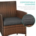 thumbnail image 5 of Best Choice Products 3-Piece Outdoor Wicker Conversation Patio Bistro Set, w/ 2 Chairs, Table - Brown/Stone Gray, 5 of 8