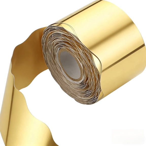 65.6 Ft Gold Scalloped Bulletin Board Borders – Shiny Decorative Trim | for School Classroom, Home, Office & Bulletin Board Decorations