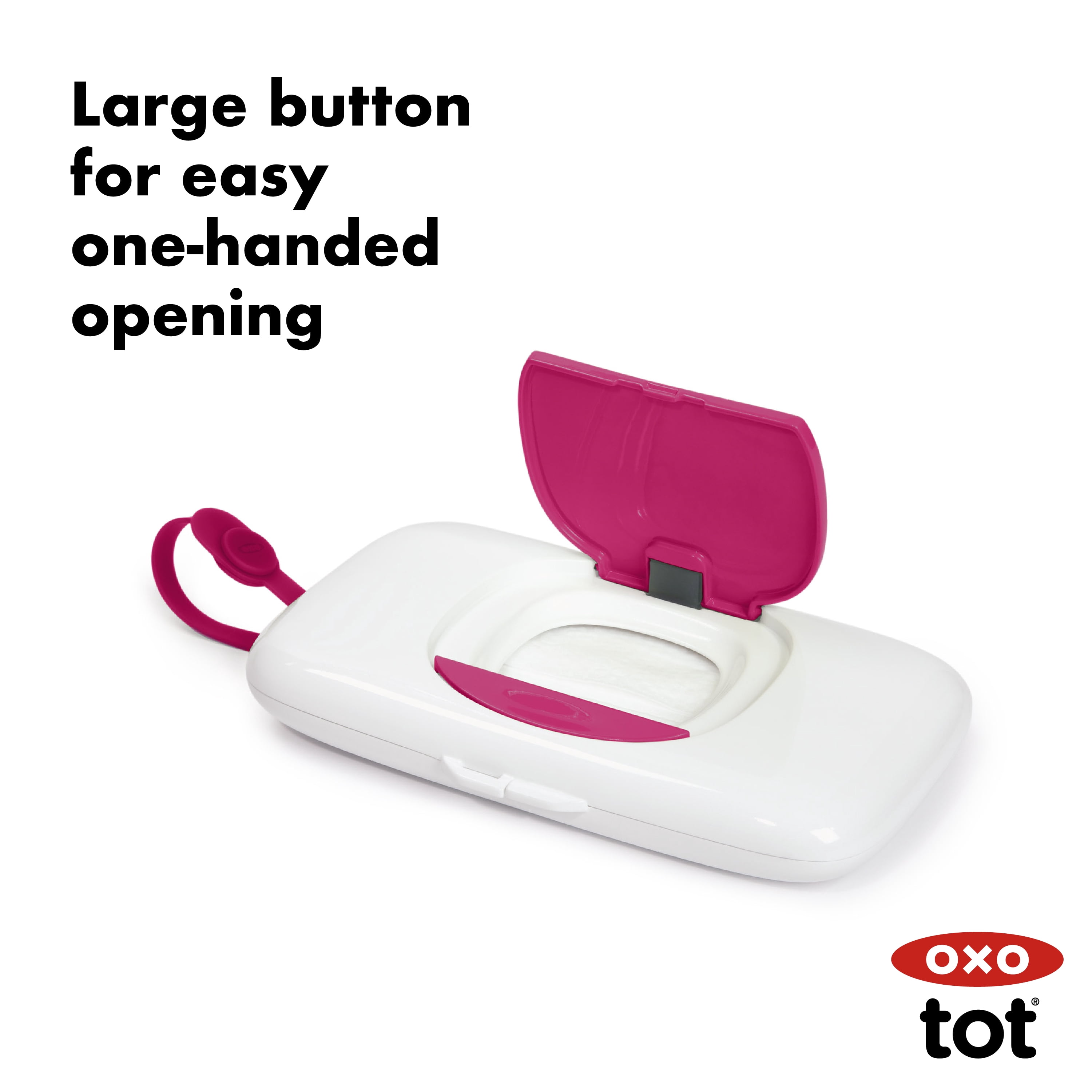 OXO Tot Travel Baby Wipes Dispenser, Pink, 1 Count