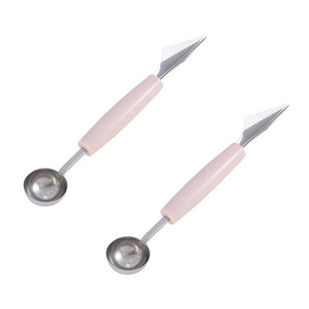 

2PC Fruit Watermelon Ice Cream Baller Scoop 2 In1 Dual-Head Stainless Steel Fruit Decoration Carving Knife Sales Today Clearance