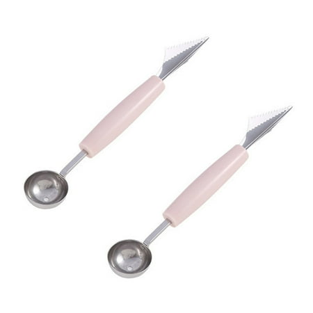 

Blueek 2Pc Fruit Watermelon Ice Cream Baller Scoop 2 In1 Dual-Head Stainless Steel Fruit Decoration Carving Knife