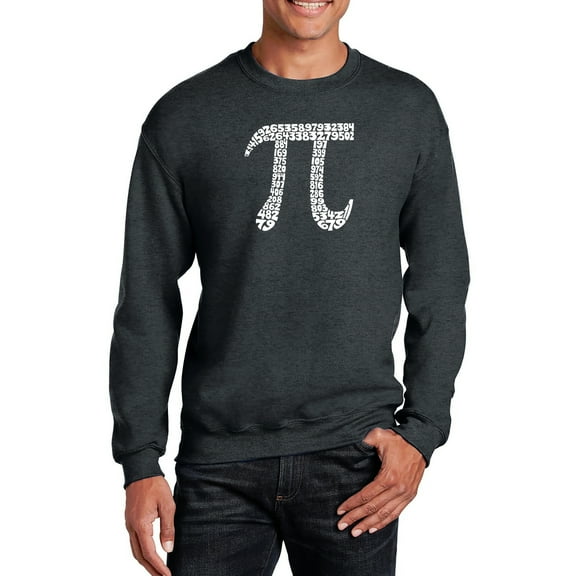 LA Pop Art Men's Word Art Crewneck Sweatshirt - THE FIRST 100 DIGITS OF PI