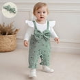 thumbnail image 3 of Emy Dola Newborn Baby Girl Clothes Ruffle Long Sleeve Romper One Piece Bowknot Jumpsuit Fall Winter Infant Outfits For 3-18 Months, 3 of 9