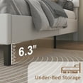 thumbnail image 3 of 4 EVER WINNER Queen Bed Frame, Queen Upholstered Platform Bed with Button Tufted Headboard, White Queen Bed Frame, White, 3 of 7
