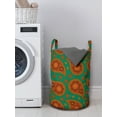 thumbnail image 3 of Paisley Laundry Bag, Pattern in Eastern Style Ornament with Flower and Paisleys Traditional, Hamper Basket with Handles Drawstring Closure for Laundromats, 13" x 19", Multicolor, by Ambesonne, 3 of 4