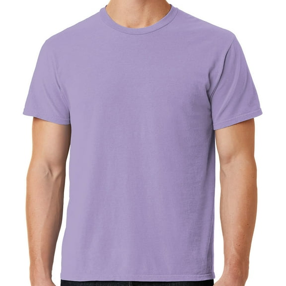 Mens Soft Pigment Dyed Cotton Tee Shirt, Medium Ameth Purple