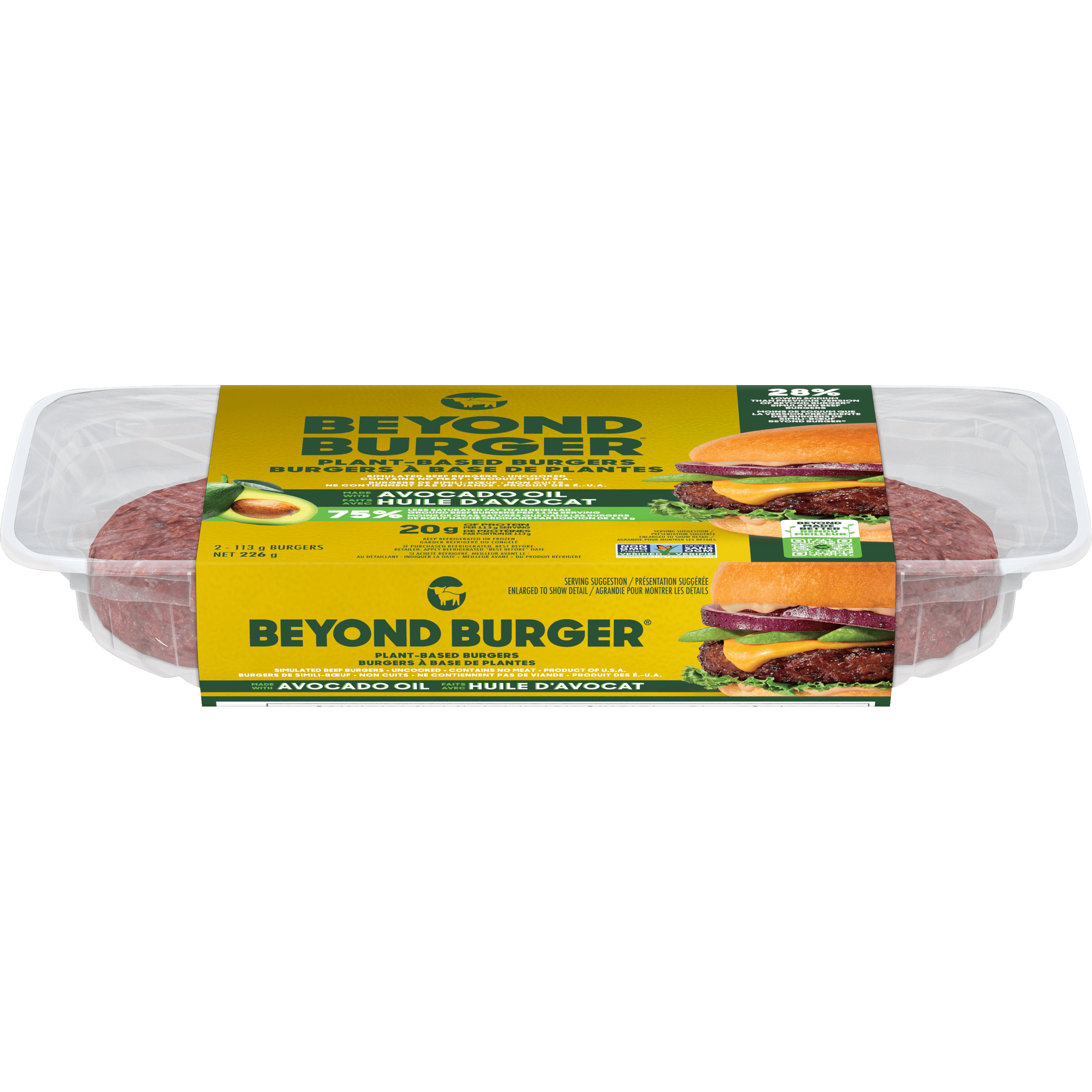 Beyond Meat Burger Végétal avec Huile d’Avocat, 2 Unités 226g