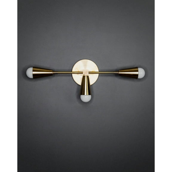 In stock - Ships on the same day! Opia Modern Vanity 3 Cone Light Modern Mid Century Industrial Sconce