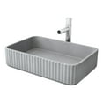 thumbnail image 6 of VIGO Windsor Concreto Stone Rectangular Fluted Bathroom Vessel Sink in Gray with Ashford Faucet and Pop-Up Drain in Chrome-VGT2098, 6 of 14
