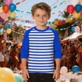 thumbnail image 2 of oqasdz Boys Long Sleeve Color Contrast T Shirt with Striped Design Classic Shirt for Kids and Youth Breathable Cozy Performance Casual Outdoor, 2 of 4