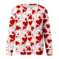 thumbnail image 4 of Womens Valentines Long Sleeve Shirts Casual Oversized Round Neck Printed Pullover Lightweight Tops Fall Clothes, 4 of 4