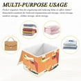 thumbnail image 6 of Yayeee Collapsible Cube Storage Bin with Lid Fabric Closet Decorative Basket with Handles, Orange Glasses, 6 of 7