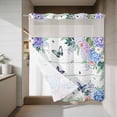 thumbnail image 4 of Spring Hydrangea No Hook Shower Curtain with Snap in Liner Vintage Watercolor Butterfly Floral Green Leaves Wood Grain Waterproof Bathroom Shower Curtain with See Through Top Window 72" x 78", 4 of 9