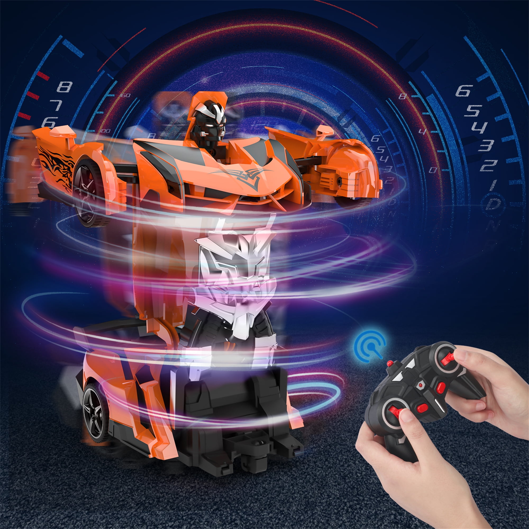 Wupuaait 1:18 RC Car Lamborghini Transformer Electric Remote Control Racing Car Toys Gift for 3-12 Years Old Kids, Orange
