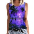thumbnail image 2 of Zynviq Sleeveless Women's Tank Tops Tropical Hawaiian Printed Comfy V Neck Tank Tops Clothes Women 3XL, 2 of 5