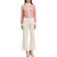 thumbnail image 2 of INSPIRE CHIC Women's Color Block Button Down Long Sleeve Work Shirt XS Pink, 2 of 7