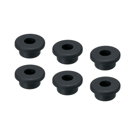

Uxcell Pack of 6 T Shape Rubber Grommet 1.14 Inch OD 0.43 Inch ID Cable Pipe Seal Protection Hole Plugs Black