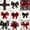 Black Red, variant on Manfei Gothic Bow Bedding Comforter Set 7pcs for Girls Teens,Kids Geometric Plaid Vintage Roses Queen Bedding Sets,Black Reversible,Ultra Soft Home Decor
