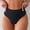 Black, variant on QNANSPI Womens Swim Shorts, Swim Bottoms for Women, Womens Solid Color Ruched Thong Bikini Bottoms