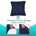 thumbnail image 4 of Juego de fundas de almohada Euro 26 x 26, azul marino, 600 hilos, 100% algodón, x2, 4 of 7
