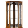 thumbnail image 5 of Curio Cabinet with Glass Doors, 6-Tier Glass Display Cabinet China Cabinet with Adjustable Shelves & Mirrored Back Panel, Corner Cabinet Glass Display Case for Living Room, Entryway, Oak, 5 of 9
