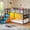Black, variant on Twin Over Twin Bunk Beds with LED Lights, Low Bunk Bed Frame with 6 Storage Drawers and Pocket Organizer for 2 Teens, Twin Metal Bed Frame with Reversible Storage Staircase, Black