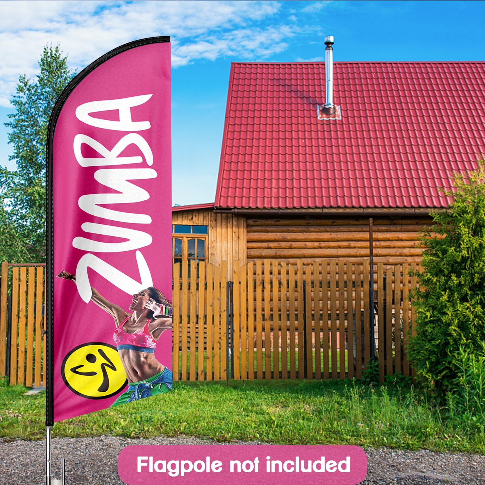 Zumba Sign Feather Flag,8FT Zumba outdoor advertising flag, Zumba Business Sign,Zumba Swooper Flag（FLAG ONLY）