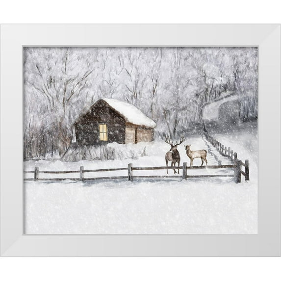 Murdock, Ramona 18x15 White Modern Wood Framed Museum Art Print Titled - Christmas Cabin II