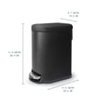 thumbnail image 5 of Acento Linea Slim Rectangular Step Trash Can, 1.3 Gallon Bathroom Waste Bin with Soft-Close Lid and Removable Inner Bucket, Matte Black, 5 of 11