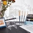 thumbnail image 2 of Organizador de brochas de maquillaje con soporte acrílico para bolígrafos (2 estilos), 6 ranuras, soporte para lápices de cejas, vitrina para escuela, oficina, hogar y tienda., 2 of 5