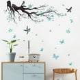 thumbnail image 6 of Watercolor Blue Flower Wall Stickers,Removable DIY Romantic Blossom Bird Tree Branch Wall Murals 3D Wall Art Stickers Home Decor for Gilrs Bedroom Nursery Rooms Living Room, 6 of 10