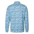 thumbnail image 3 of Men's Cutter & Buck Blue Denver Broncos  Traverse Camo Print Stretch Quarter-Zip Pullover Top, 3 of 3