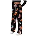 thumbnail image 4 of felwors Women's Floral Print Wide Leg Sweatpants – Soft Lounge Joggers with Drawstring Waist & Pockets, Casual Comfort Fit for Home, Travel & Everyday Wear（Grey， XXL）, 4 of 8