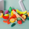 thumbnail image 4 of Wooden Cutting Food Toy Magnetic Simulation Play Fruits Vegetables Set for Kids Early Education Fruits, 4 of 4