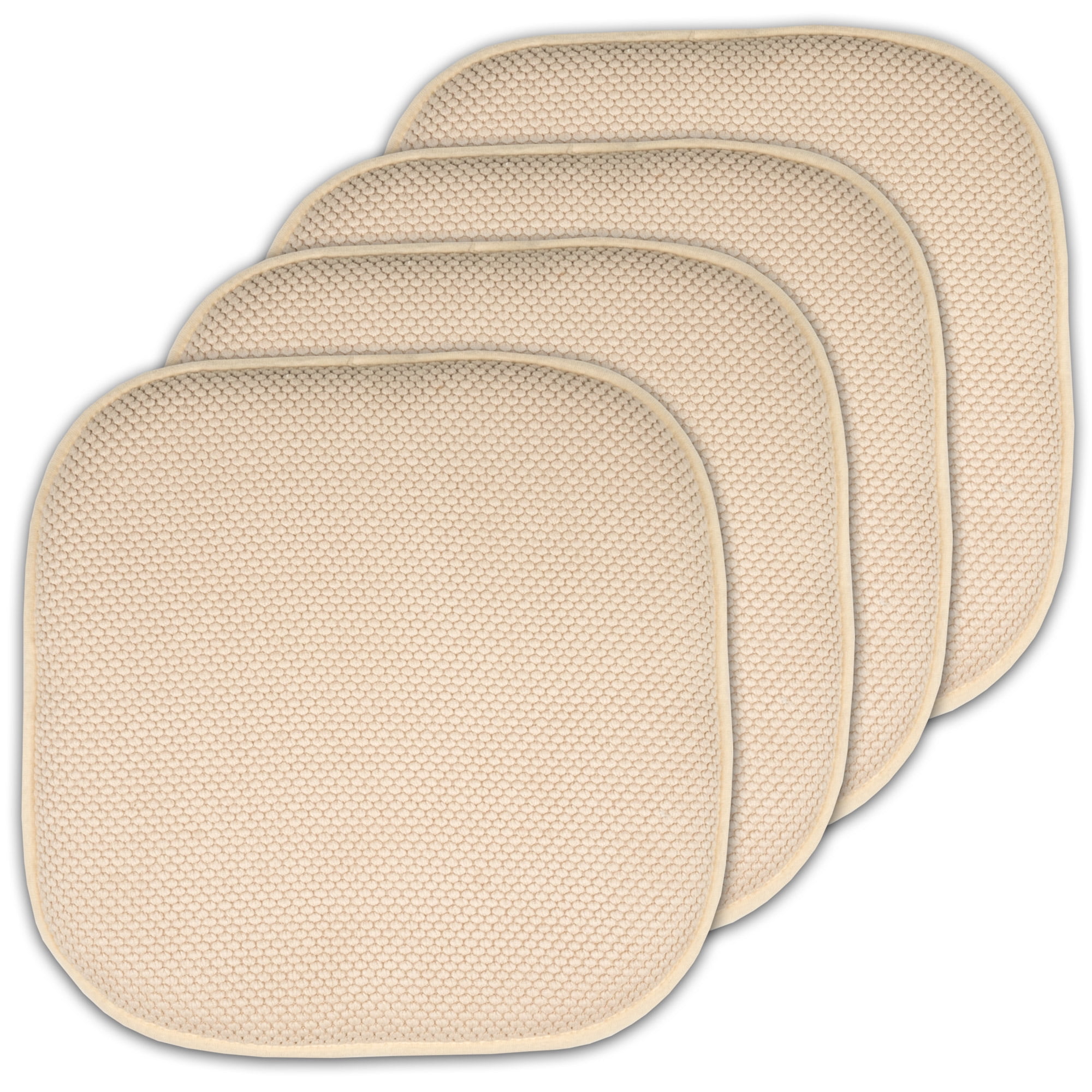 H.VERSAILTEX Premium Chair Cushions Memory Foam Chair Pads 4 Pack 16x16 Inch Thick Soft Seat Cushion Pads Non Slip with SBR Backing and Straps Durable Mats Pads for Lounge Brown Kitchen 