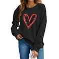 thumbnail image 2 of Avrnliq Womens Wine Red Valentine's Day Sweatshirt Hoodie, Cozy Fleece with Heart Print, Romantic Classic Gift for Her,Size M, 2 of 8